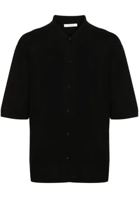 Polo in maglia fine in nero - uomo