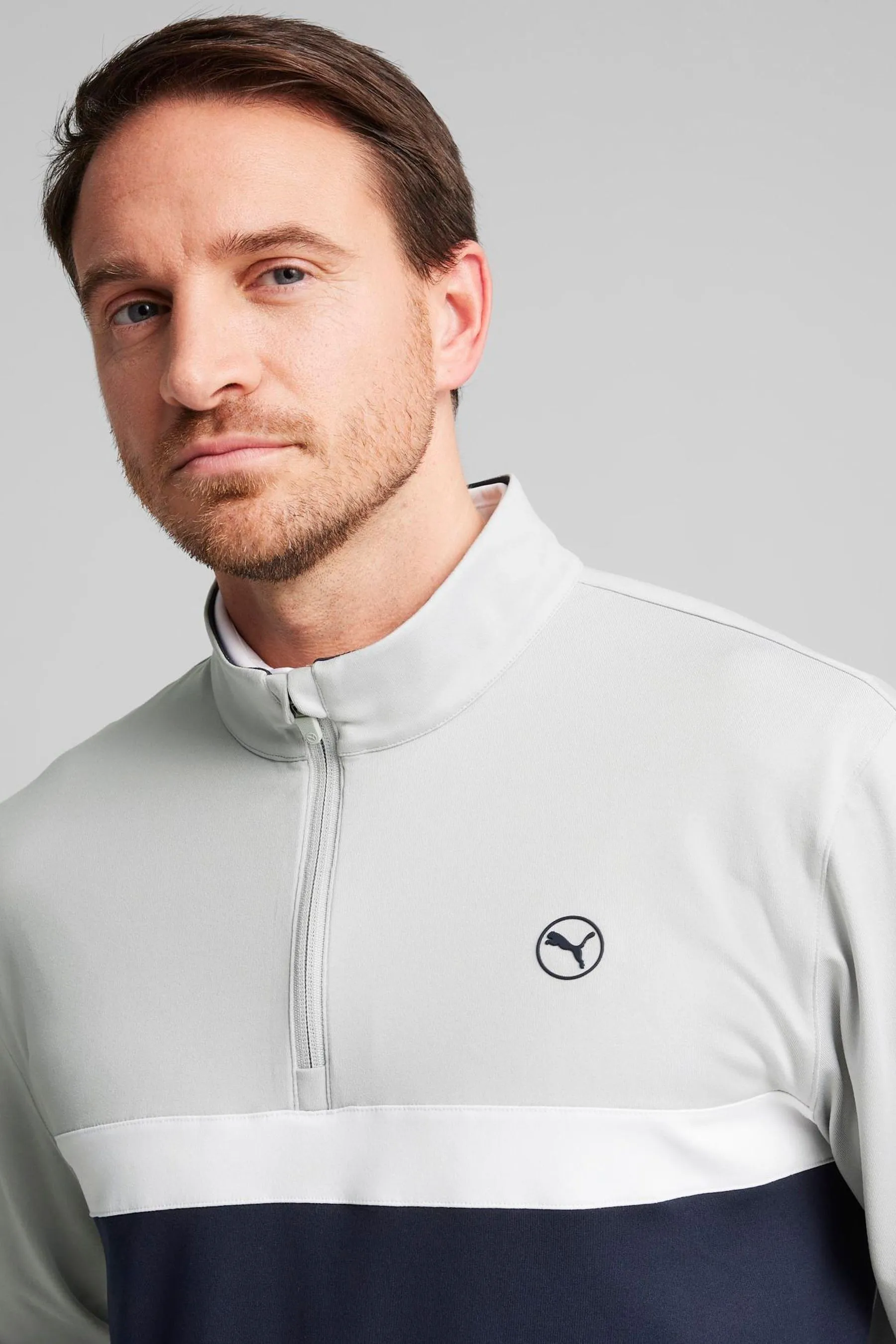 Puma - Pure - Top da golf a blocchi di colore con Uomo zip corta    