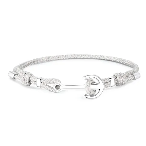 SAGAPO Bracciale uomo cordoncino bianco Sagapo Anchor 