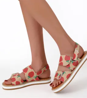 Sandali estivi da donna Sandali multicolore Sandali con zeppa alla frutta Scarpe da spiaggia casual per Zapatillas Mujer Plus Si