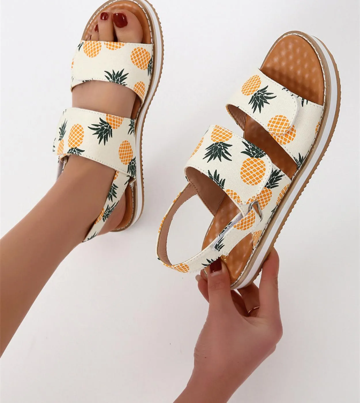 Sandali estivi da donna Sandali multicolore Sandali con zeppa alla frutta Scarpe da spiaggia casual per Zapatillas Mujer Plus Si