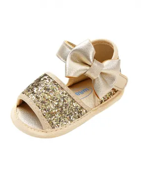 Scarpe da neonato per bambina Sandali estivi in ​​pelle PU Bling Shining Bowknot