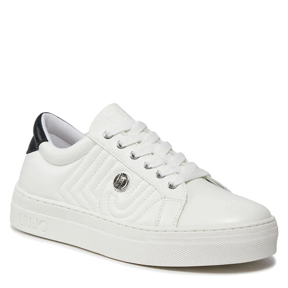 Scarpe Donna LIU JO Sneakers Alicia 630 con Maxi Logo Ricamato Bianco