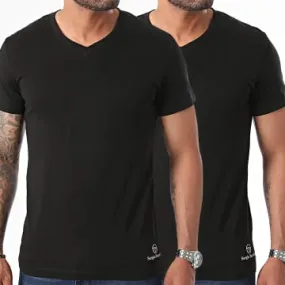 Set di 2 magliette con scollo a V 39490236 Nero