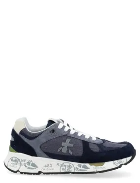 Sneaker Premiata Mase 6626 in camoscio e tessuto tecnico blu