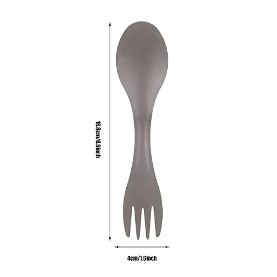 Spork in Titanio, Combinazione di Forchetta Cucchiaio 2 in 1 in Lega di Titanio Portatile da Esterno per Picnic in Campeggio in 