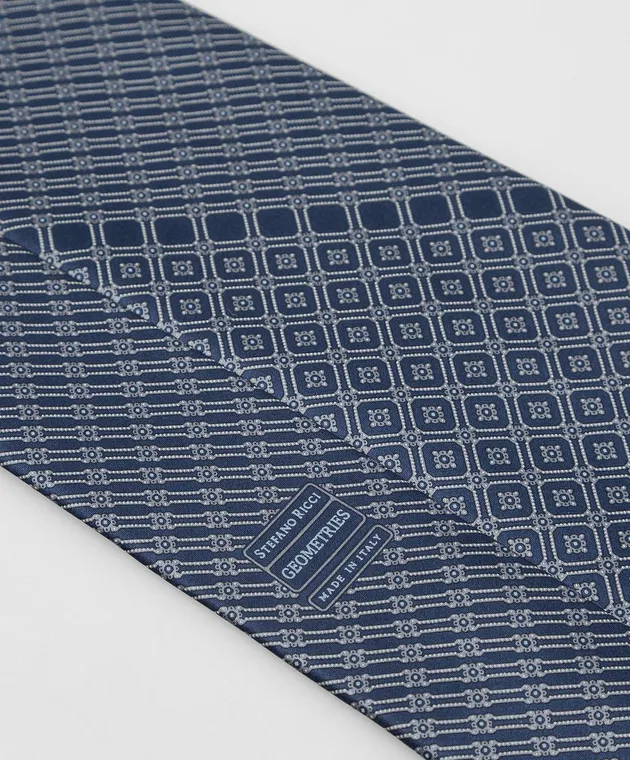 Stefano Ricci Cravatta in seta blu navy con motivo fantasia CXDD41071