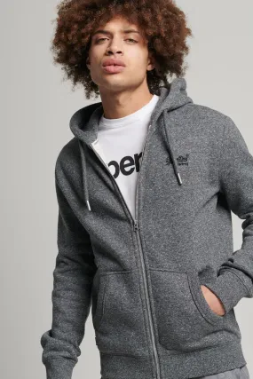 Superdry - Felpa con cappuccio, zip e logo vintage ricamato