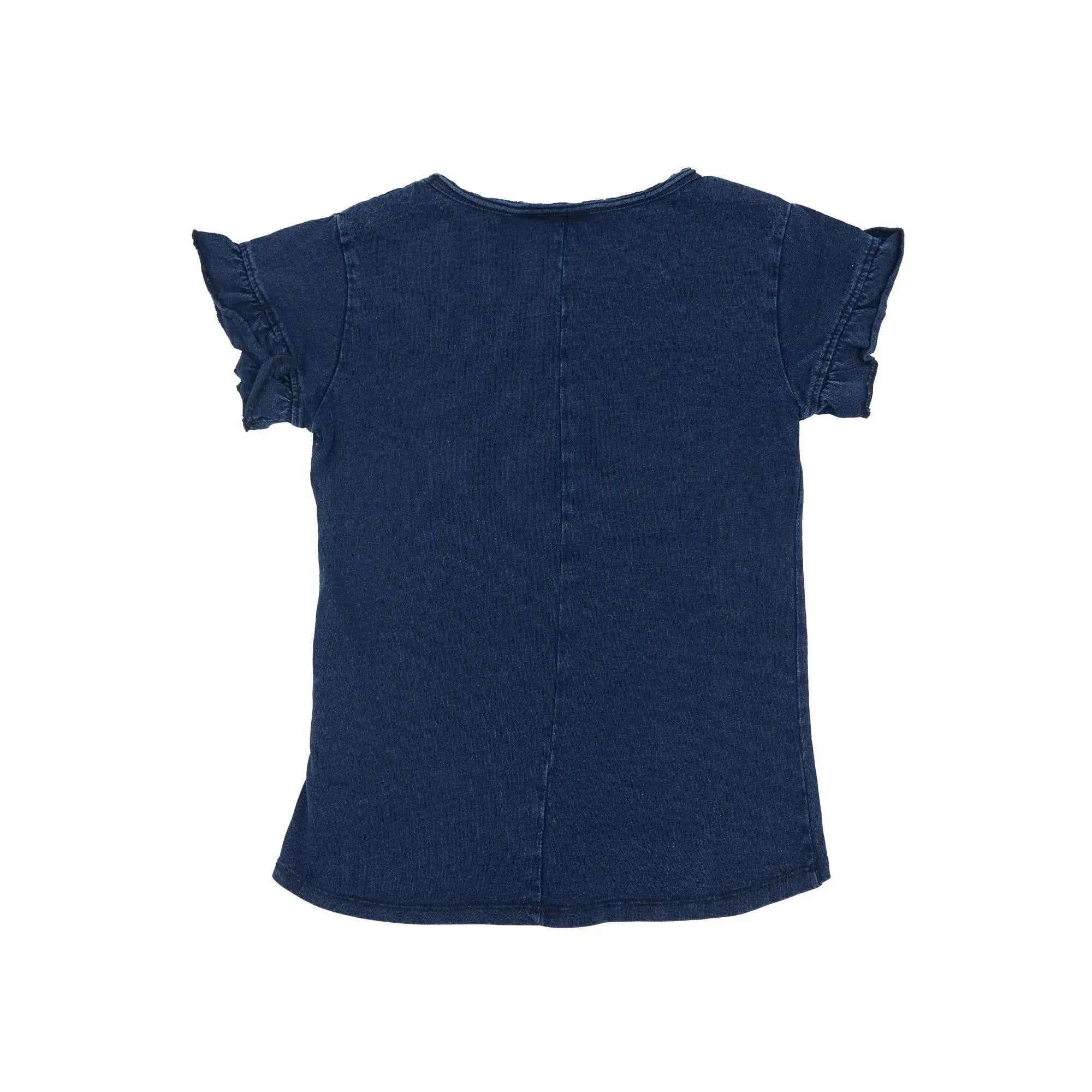 T-shirt a maniche corte da bambina in cotone Leone Blue