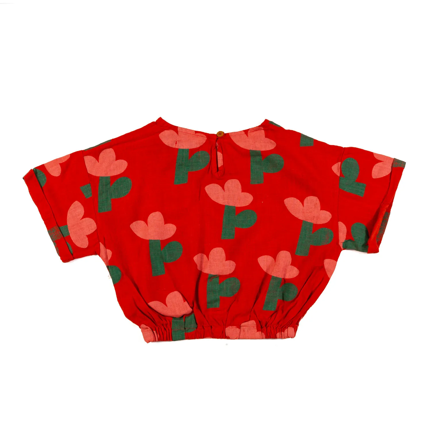 T-Shirt Rossa Con Stampa A Fiori