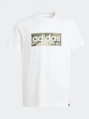 T-shirt stampa 'adidas' - BIANCO