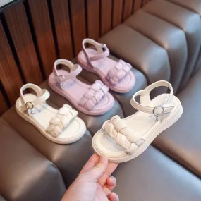 Tessuto suola morbida scarpe da studente matrimonio bambini appartamenti estivi bambine sandali da spiaggia moda nuove scarpe el