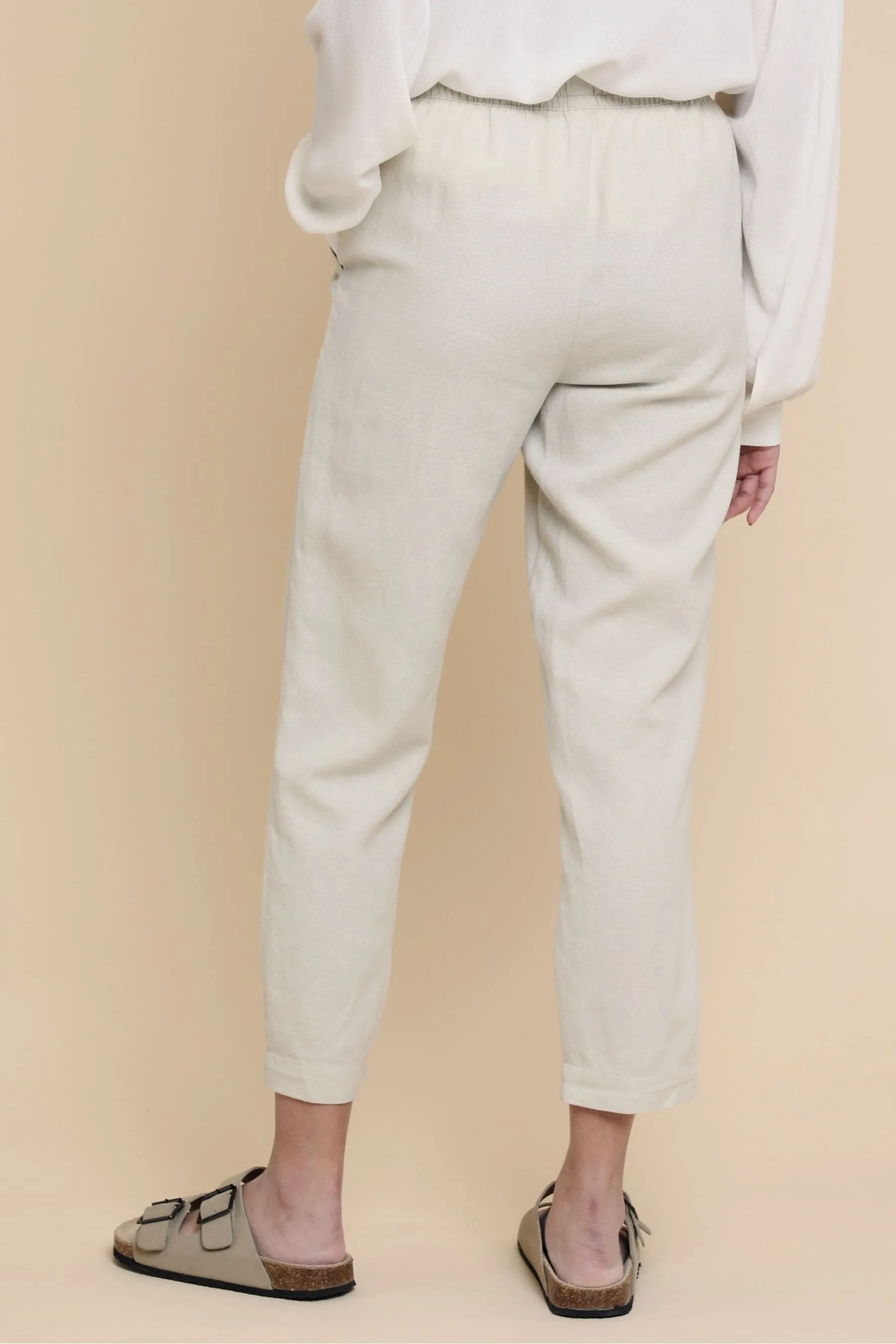 Threadbare Petite - Pantaloni in lino Blend stretti in fondo in